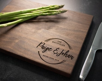 Custom Engraved Cutting Board, Personalized Housewarming Gift, Wedding Present, Couple Engagement, Anniversary, Real Estate Client Gift 236