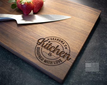 Grandma’s Kitchen | Personalized Cutting Board | Engraved Nana's Granny's Grandma's Gigi's MiMi's Kitchen | Custom Housewarming Christmas