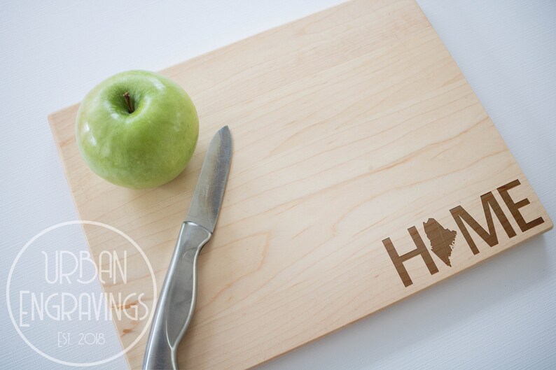Maine Cutting Board Personalized Housewarming Gift Custom Etsy