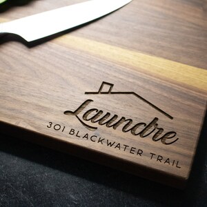 Personalized Wood Cutting Board for Housewarming Gift | Real Estate Closing Gift for Cooking and Baking | Engraved Gift | 249