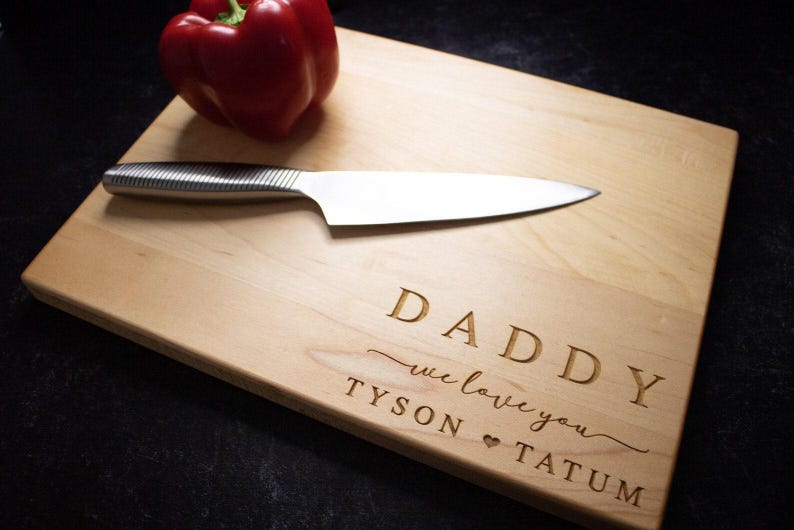 Father's Day Gift | Engraved Wood Cutting Board | Gift for Dad or Stepdad | Best Dad Present | Customized for Him | Multiple Options Option 258