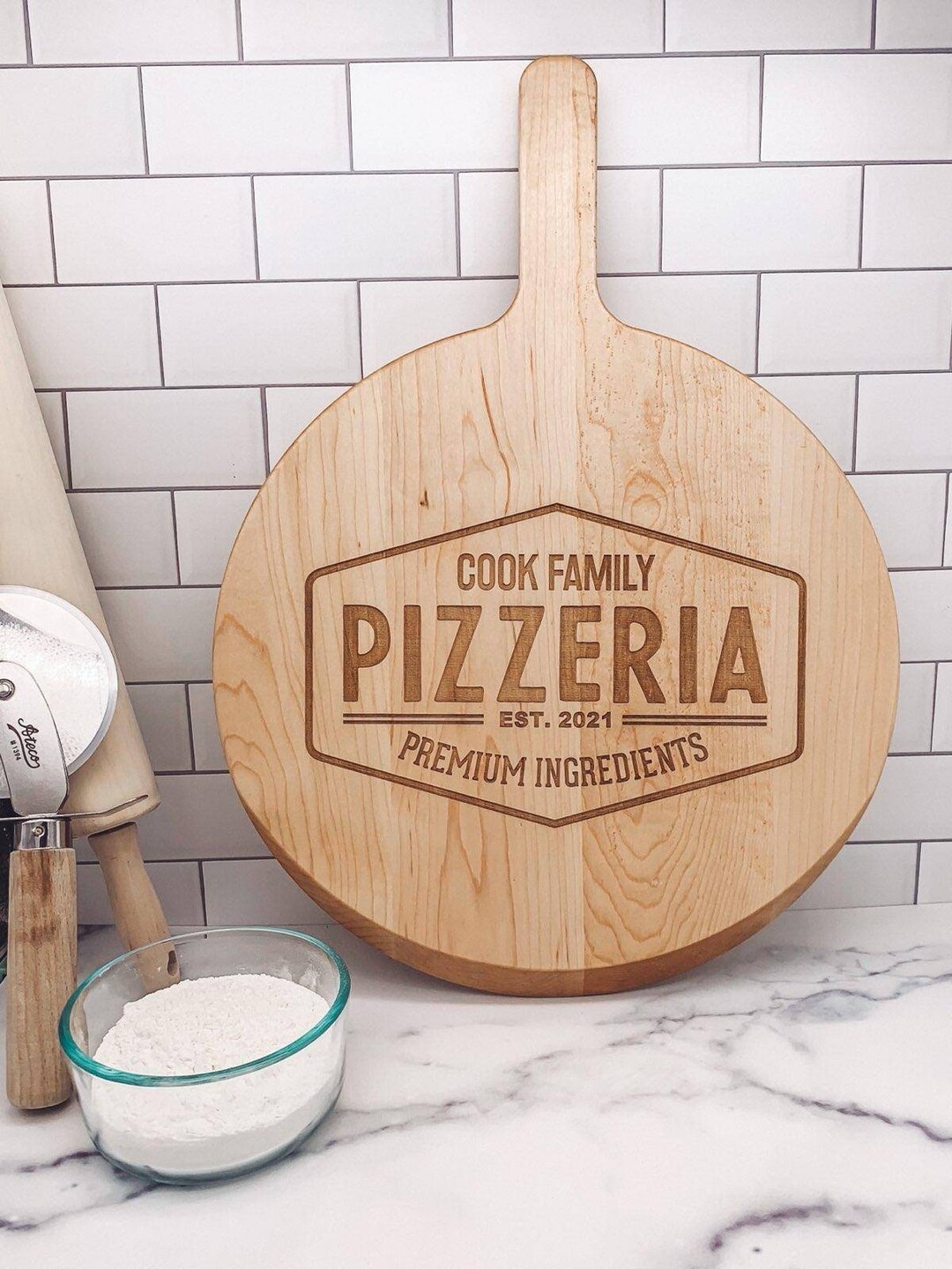Personalized Laser Engraved Pizza Peel, Family Heirloom Pizza Peel