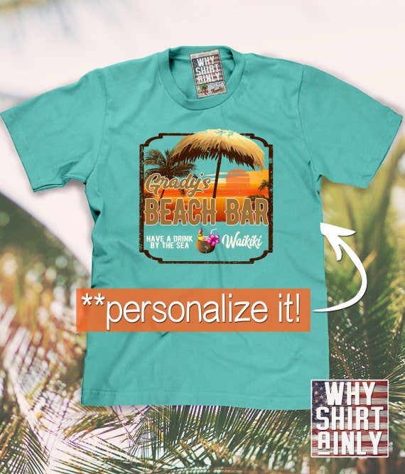 Beach bar shirt personalized vacation t-shirt hawaii shirt i | Etsy