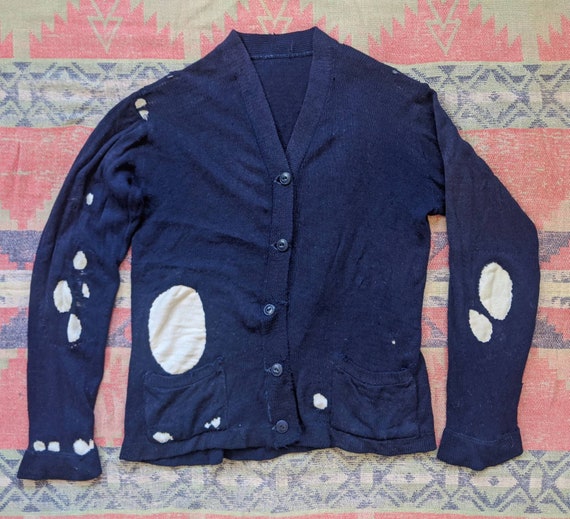 1920's 30's Women's Cotton Cardigan M Medium L Lar