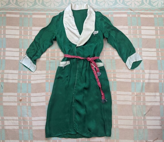 1940's Rayon Satin Robe S Small M Medium L Large V
