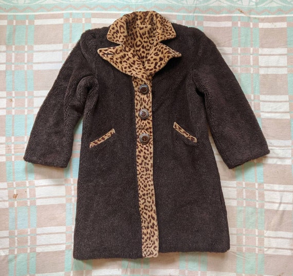 Late 1930's Early 1940's Mohair Leopard Print Coat