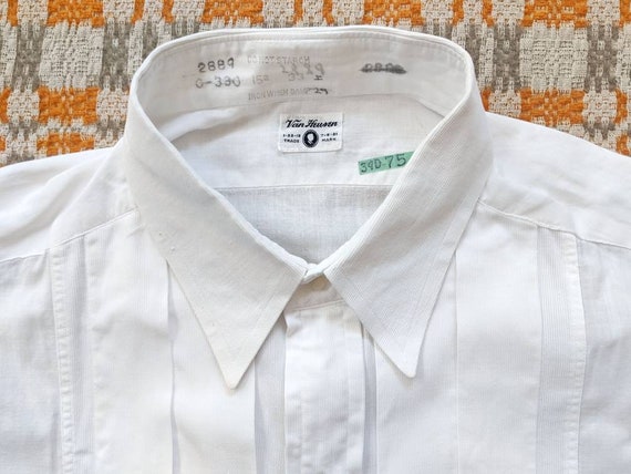 1920's 30's Tuxedo Shirt M Medium Antique Van Heus