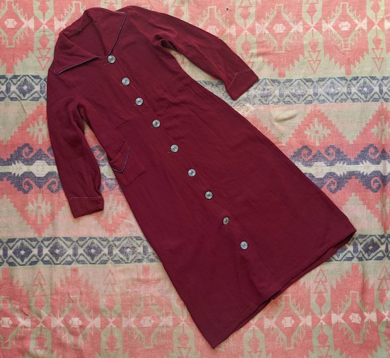 1920's Wool Coat XS S Small Antique 1920s Burgundy