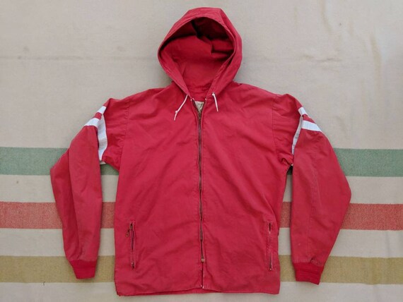 1950's Cotton Hoodie L Large M Medium Vintage Zip