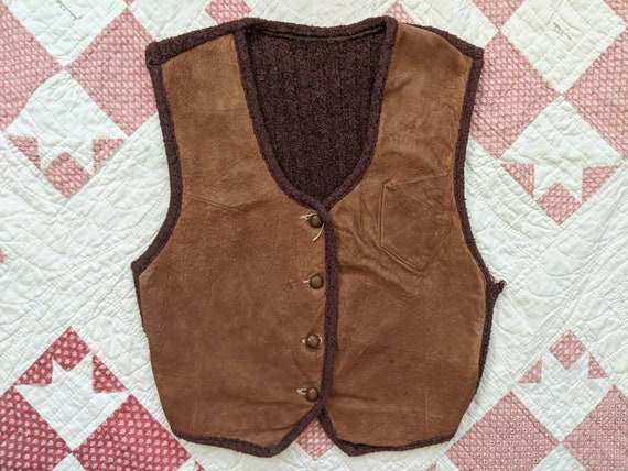 1930's Leather + Knit Sportswear XS Extra Small Vi