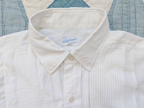 1930's Tuxedo Shirt M Medium 15 1/2 Collar Vintage
