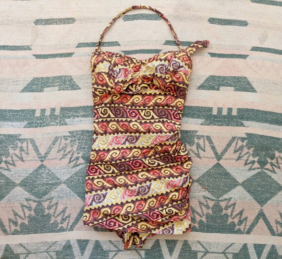1940's 50's One Piece Swimsuit S Small XS M Medium