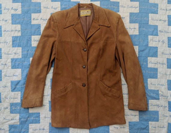 Late 1930's Suede Sport Jacket S Small M Medium Vi