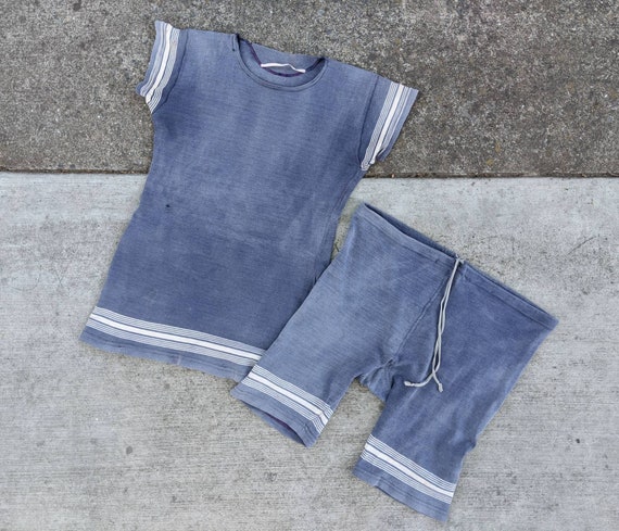 1910's 20's Cotton Swim Set XS S Small M Medium An