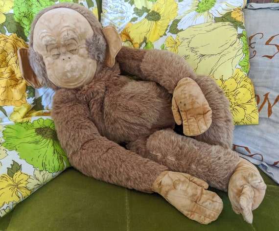 1930's Monkey Pajama Bag Vintage Mohair Faux Fur C