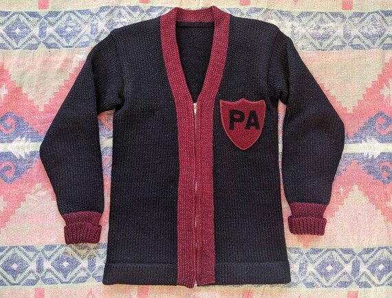 1930's Zip Front Cardigan XS S Small Vintage 1930s