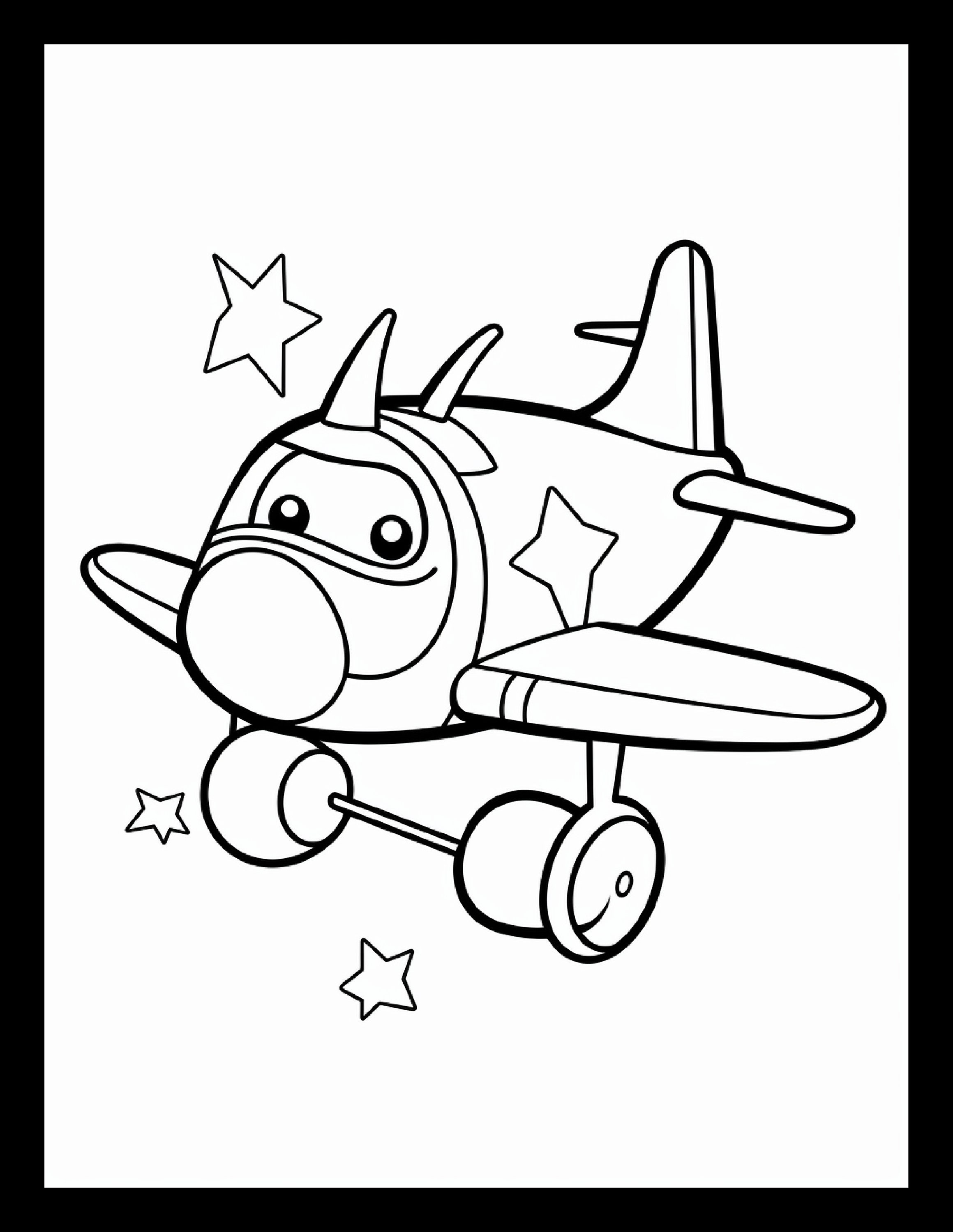 200 Cute Plane Coloring Pages for Boys Girls, for Kids, for Children