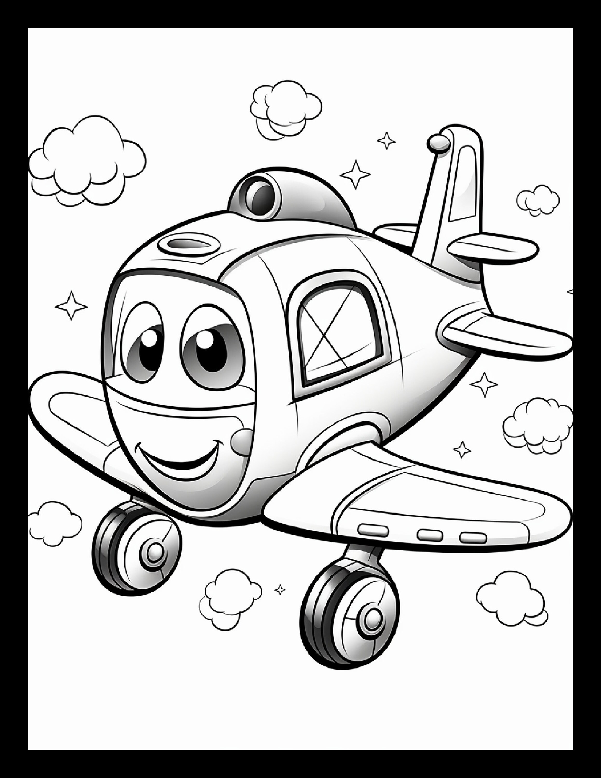 200 Cute Plane Coloring Pages for Boys Girls, for Kids, for Children