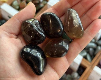 Smoky Quartz Tumble Stone | Crystal for Protection, Grounding & Stress Relief | Root Chakra Healing Stone