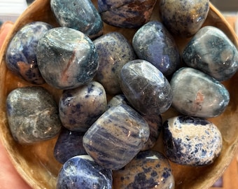Sodalite Tumble Stone: Crystal for Truth & Intuition, Throat and Third Eye Chakra Healing Stone