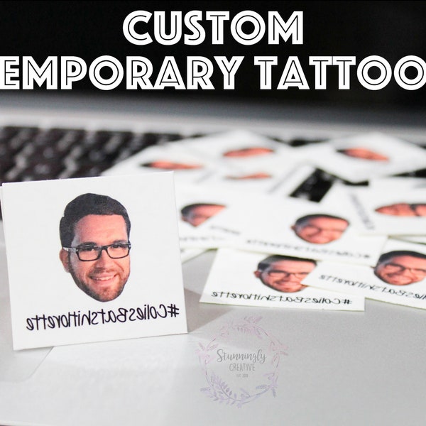 Temporary Tattoos Custom, Custom Tattoos, Custom Face Tattoos, Photo Temporary Tattoos, Fake Tattoos, Bachelorette Tattoos, Fun Party Tattoo