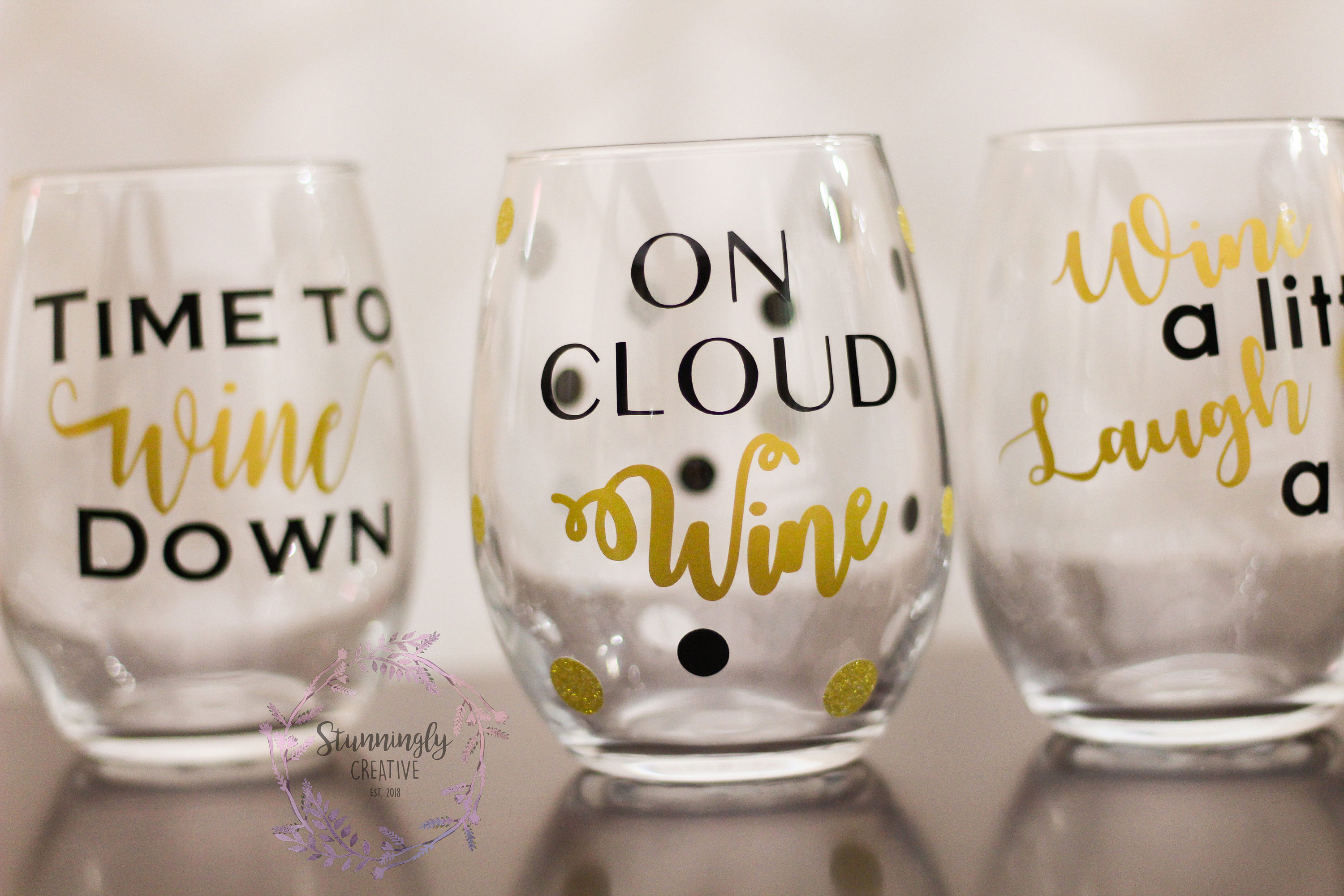 SET OF 4 Wine Glasses With Sayings Stemless Wine Glasses Etsy