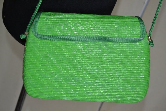 Vintage green sisal bag - image 3