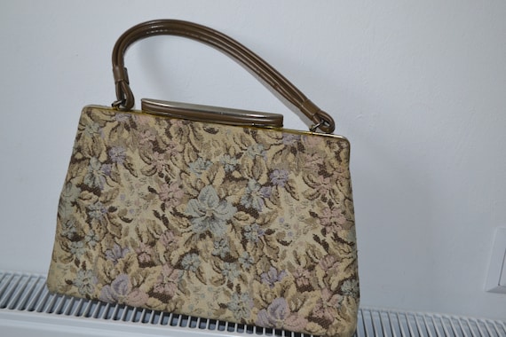 Vintage Tapestry bag , pastel colors