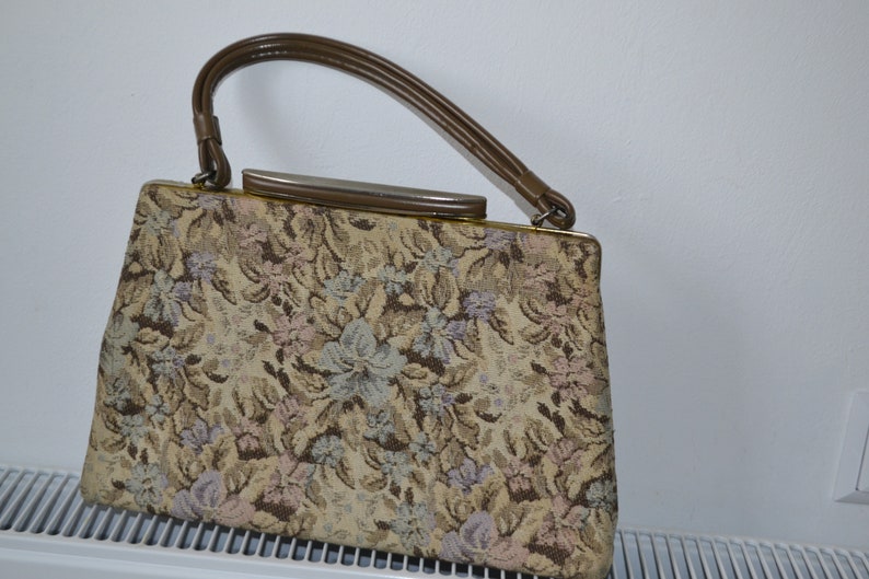 Vintage Tapestry bag , pastel colors image 1