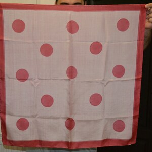 Vintage silk scarf , dots print