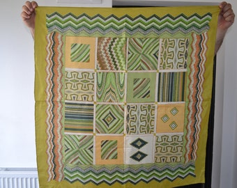 Vintage green silk scarf