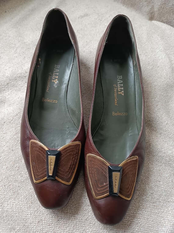 Bally, Vintage Bally burgundul shoes, low heels shoes