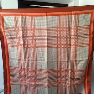 Vintage silk scarf , striped print