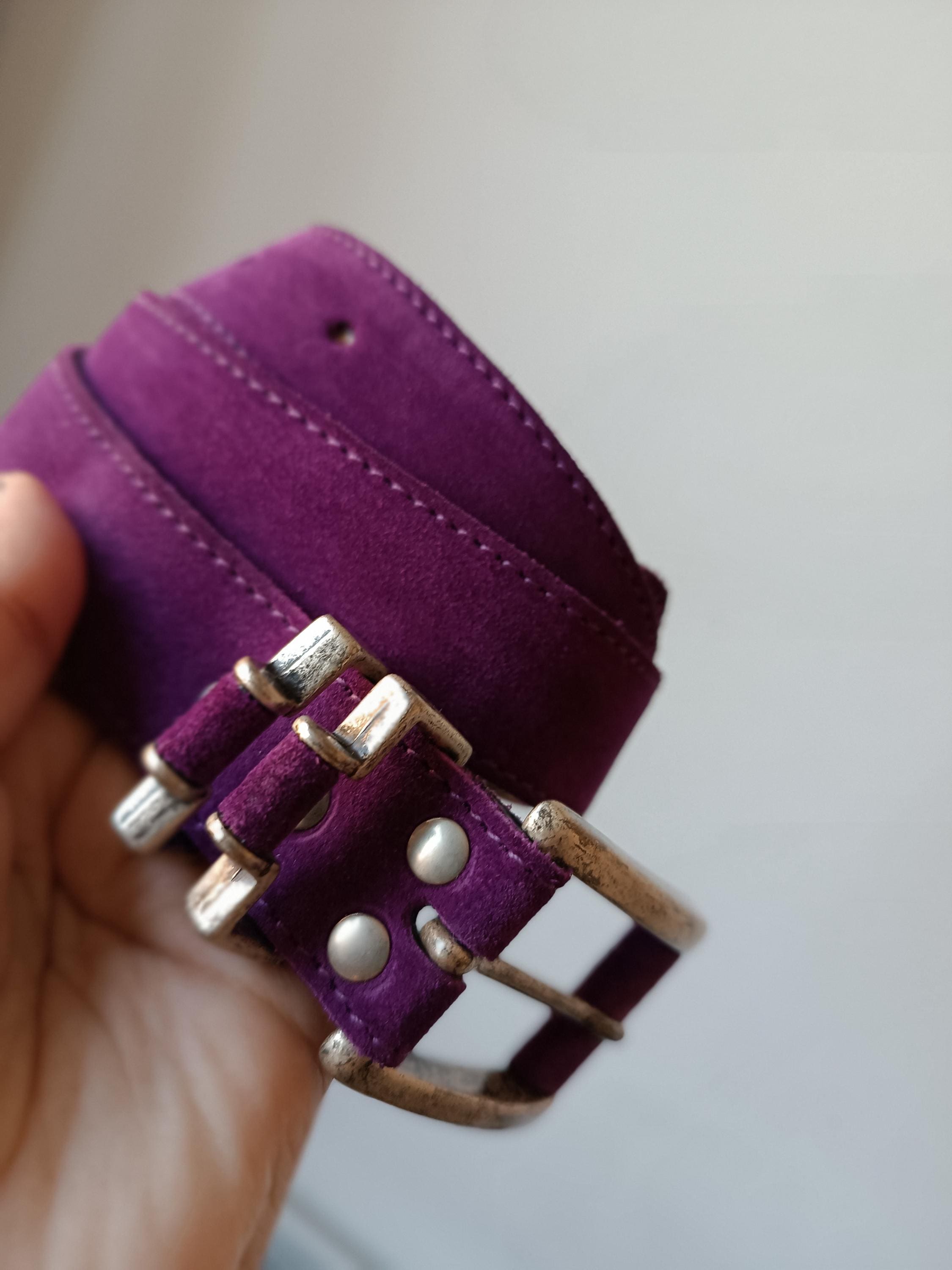 Vintage purple leather belt