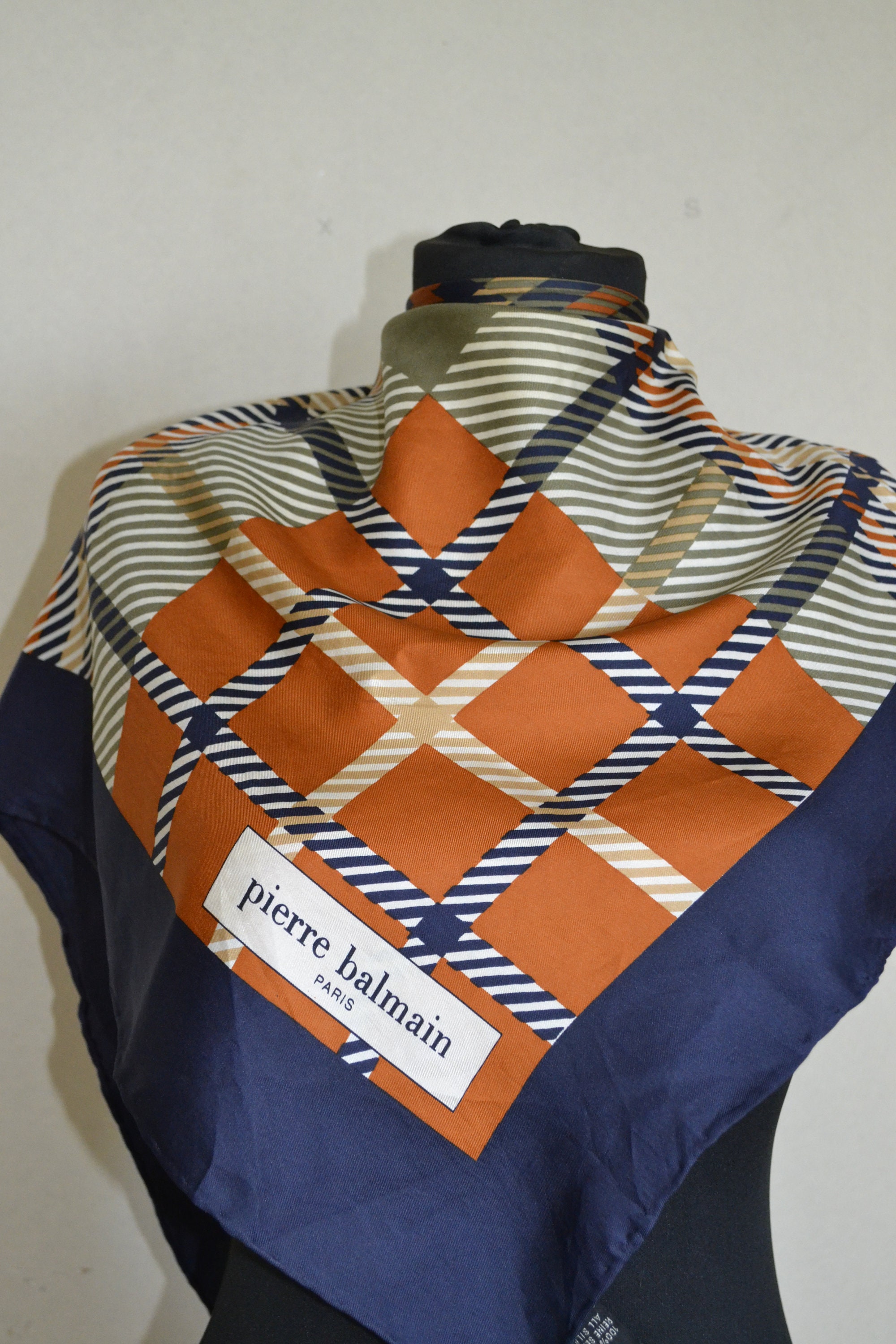 Vintage Pierre Balmain Silk Scarf Etsy