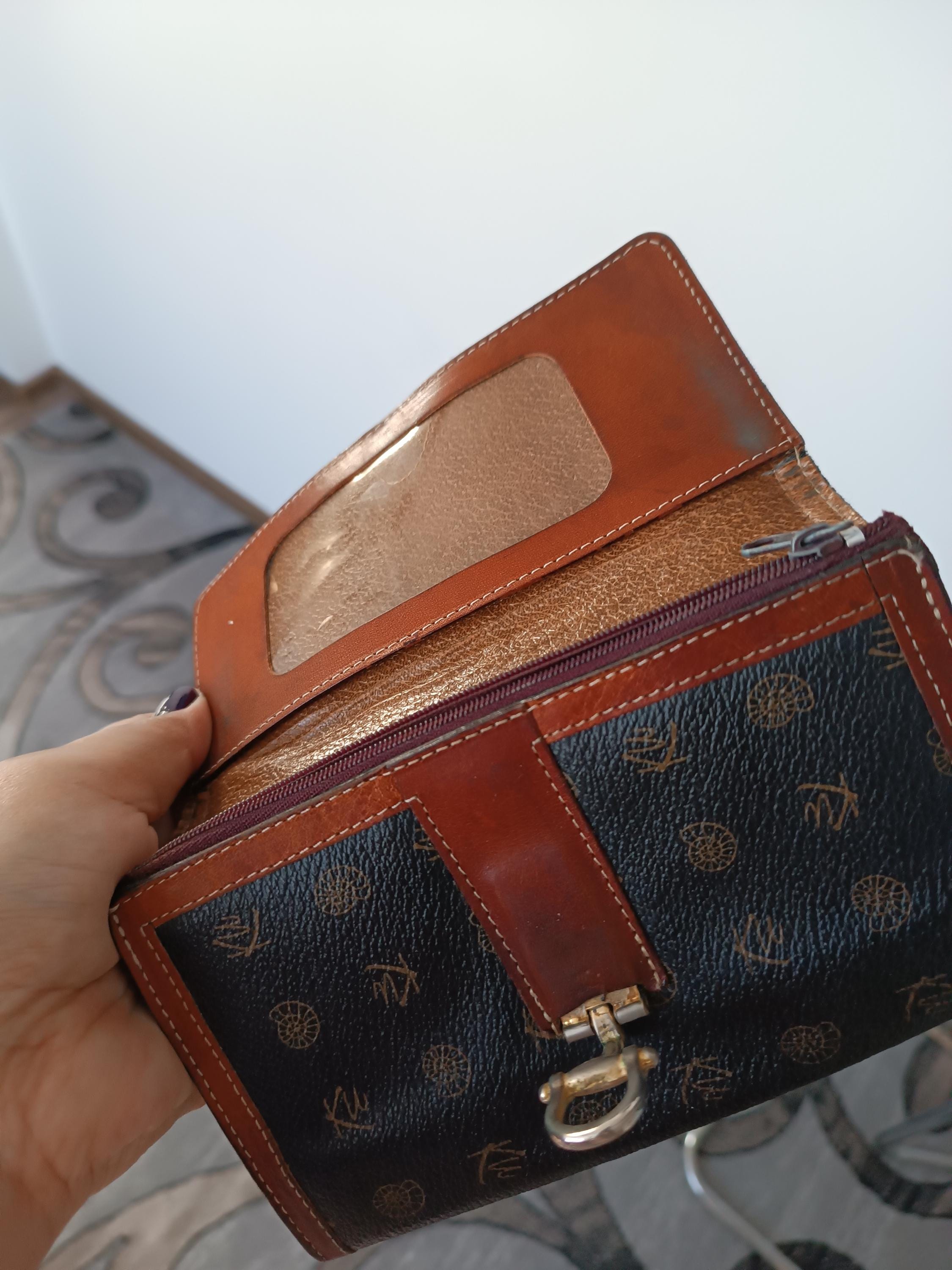 Vintage Kenzia Wallet, Brown Leather & Canvas - Etsy