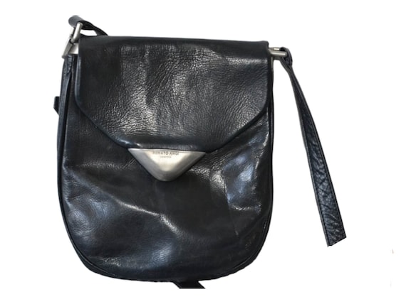 Vintage Black Leather Renato Angi Evening Bag 