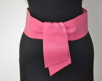 Vintage Womens Pink Leather Braided Solid Brass Buckle  display picture 2