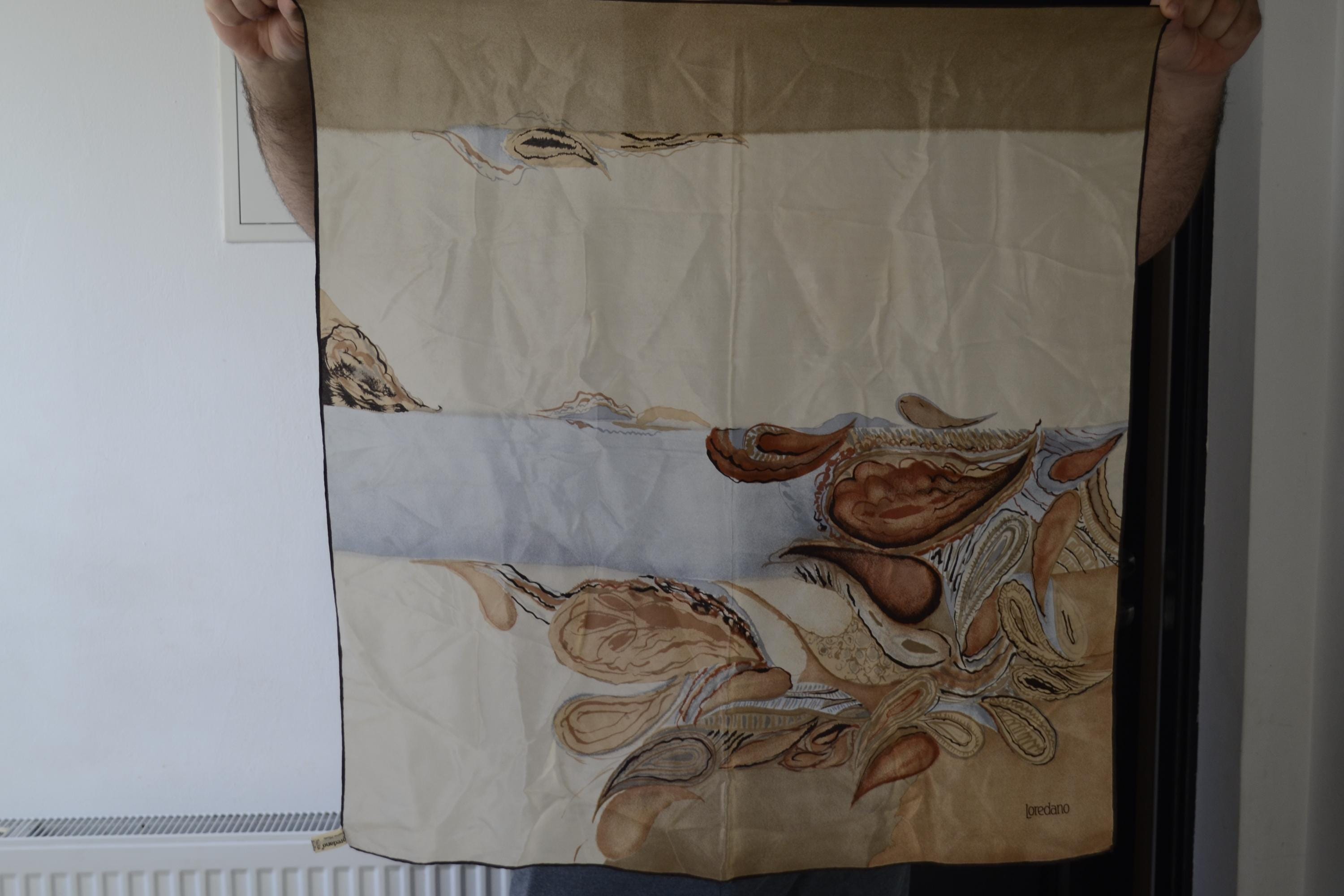 Foulard En Soie Vintage Loredano 75x75 Cm - Multicolore, Occasion
