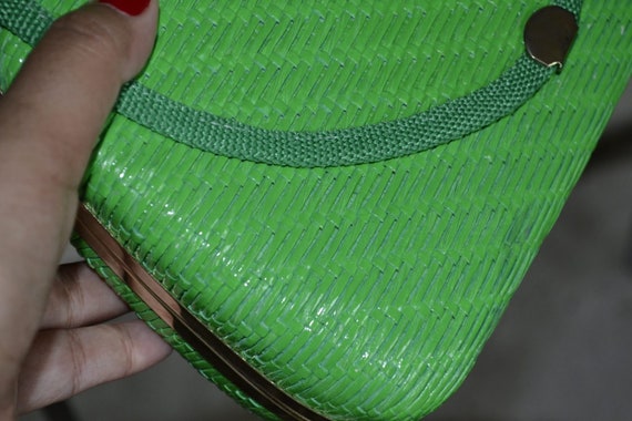 Vintage green sisal bag - image 2