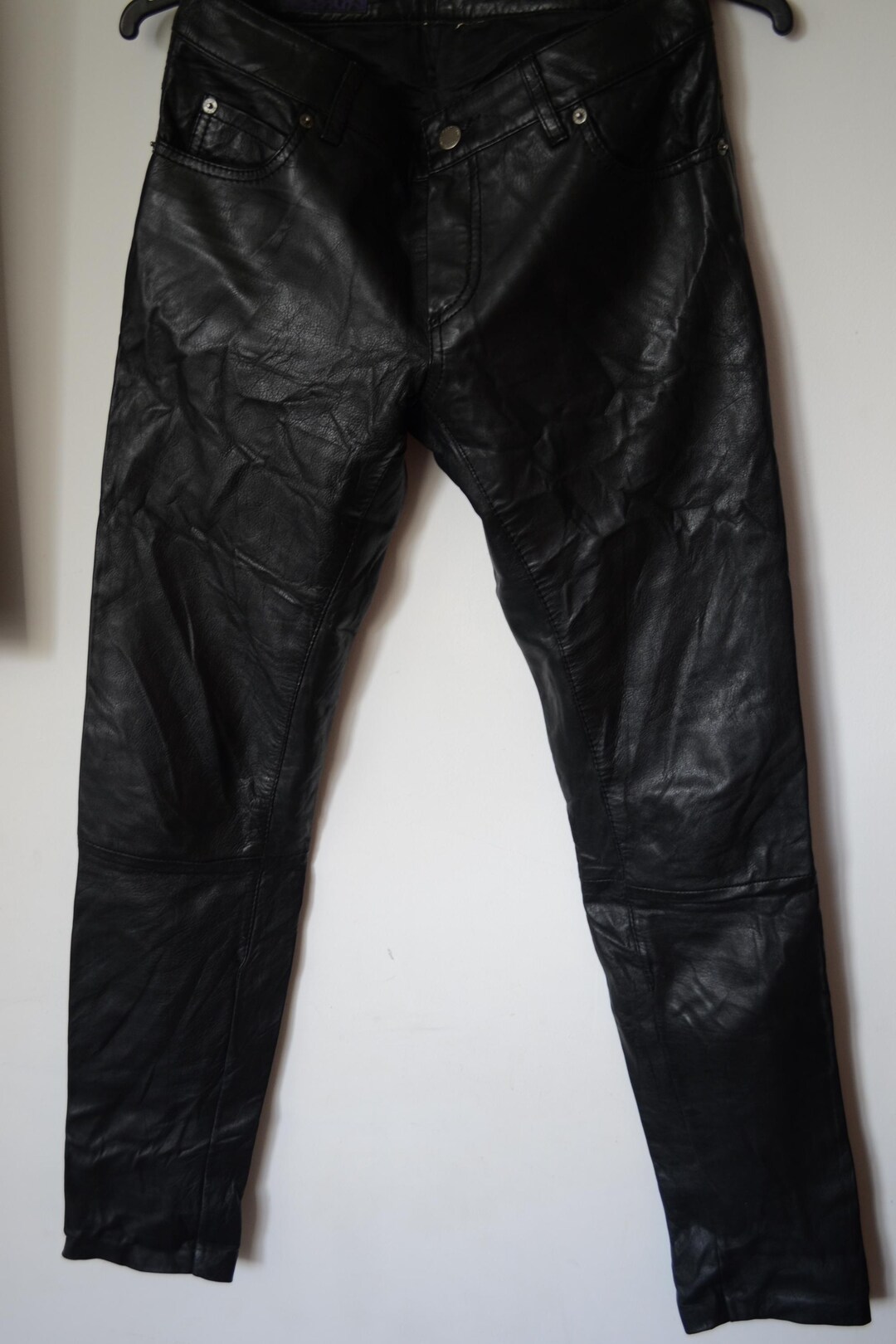 Classic Style Black Leather Pants main image 1