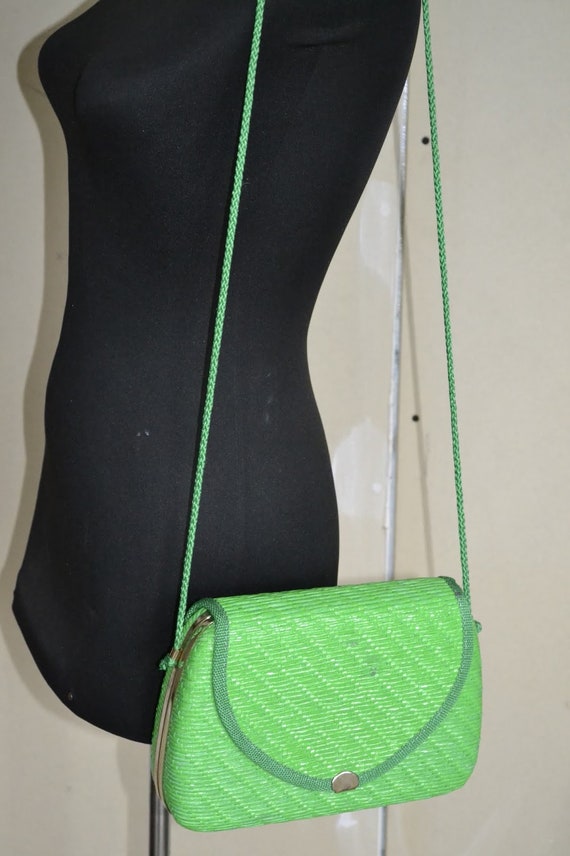 Vintage green sisal bag - image 1