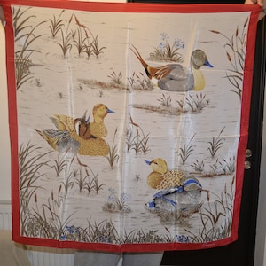Foulard Vintage En Soie 100% Constanze - Motif Floral Multicolore