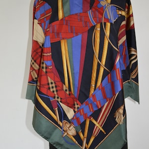 Vintage silk scarf , umbrellas print