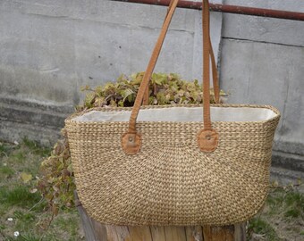 Vintage sisal /straw basket bag
