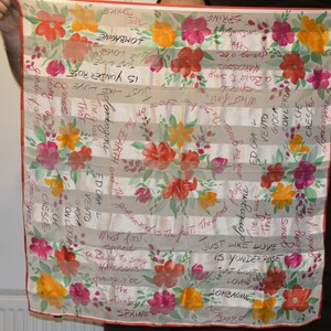 Écharpe Vintage LOMBAGINE 100% Soie - Dimensions 53x160 Cm, Couleur Verte, Made In Italy