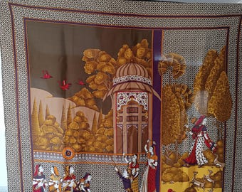 Vintage silk scarf , traditional India design