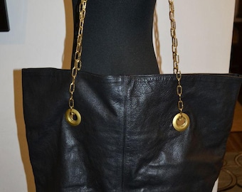 Vintage leather bag big size