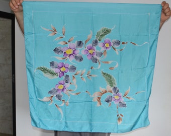 Vintage silk scarf/ floral print