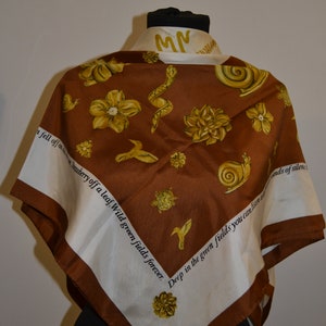 Vintage Aya Azrielant silk scarf / jewellery print
